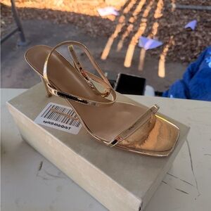 Elegant Gold Strappy Heels